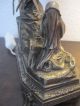 Antique French Bronze Catholic Desk Lamp Figurine Sculpture Art France Holy Lamps photo 3