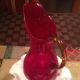 Ruby Red And Gold Blinko Handblown Glass Pitcher Bottles photo 1