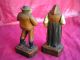 1950 ' S Carved Wood Peasant Man Woman Folk Art Figurines Austrian Innsbruck Tirol Carved Figures photo 2