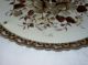 Vintage Handpainted Round Metal Toleware Tray With Music Box Toleware photo 1