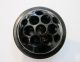 Antique Glass Flower Frog Dome Footed Marked April 11 1916 Black 13 Open Holes Vases photo 2