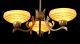 Impressive Heavy German Vintage Art Deco Ceiling Lamp,  Brass,  Fully Restored Lamps photo 3