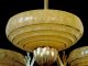 Impressive Heavy German Vintage Art Deco Ceiling Lamp,  Brass,  Fully Restored Lamps photo 4