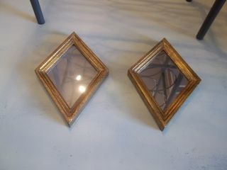 Vtg Italian Florentine Florentia Hand Made Pair Gold - Leaf Frame Wall Mirrors 2 photo