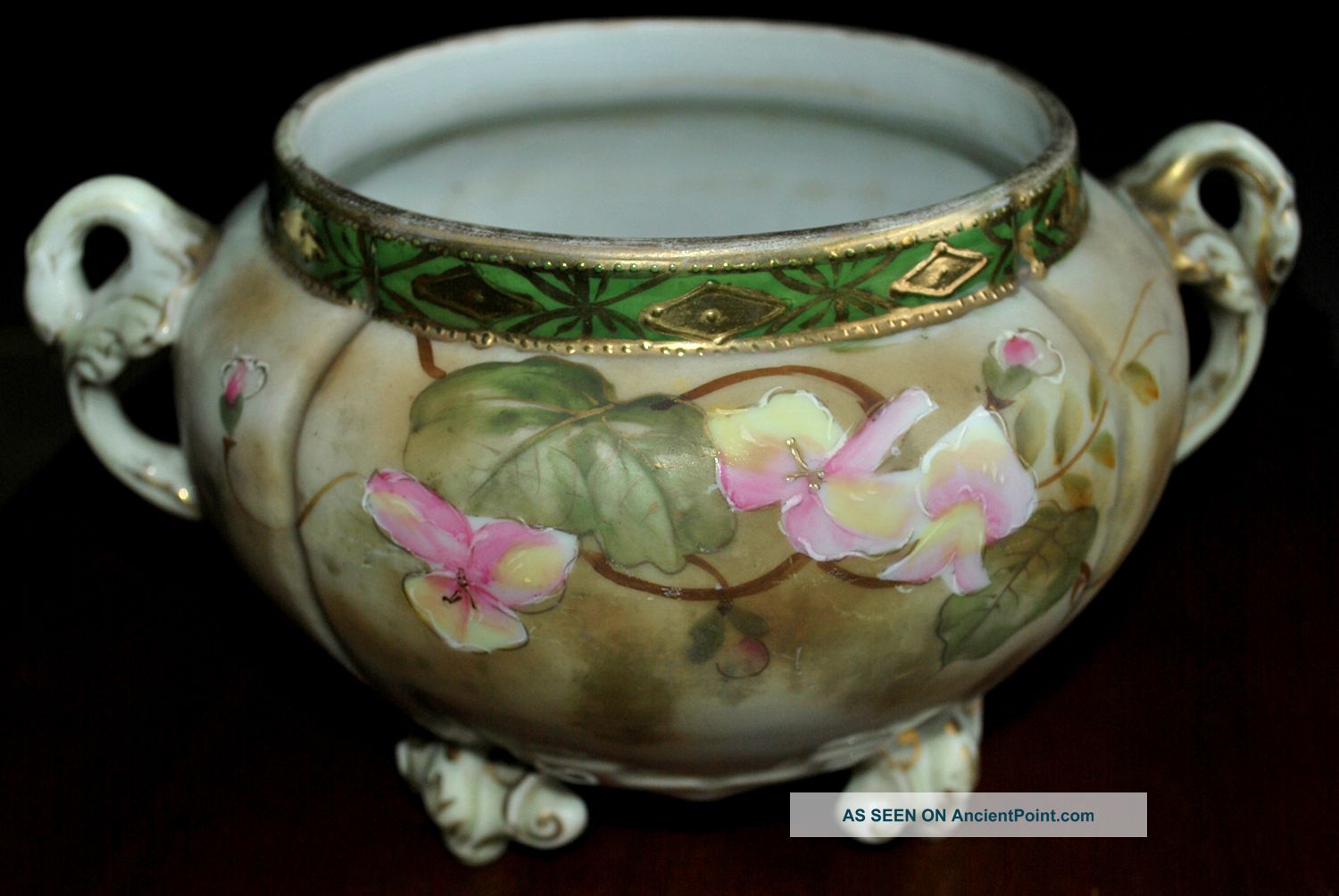 Estate Find - Large Imperial Nippon 4 - Footed Bowl C.  1898 - 1921 - Bowls photo