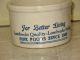 Lambrecht Stoneware Butter Crock,  Different Blue Graphics Each Side,  12c,  Newjersey Crocks photo 2