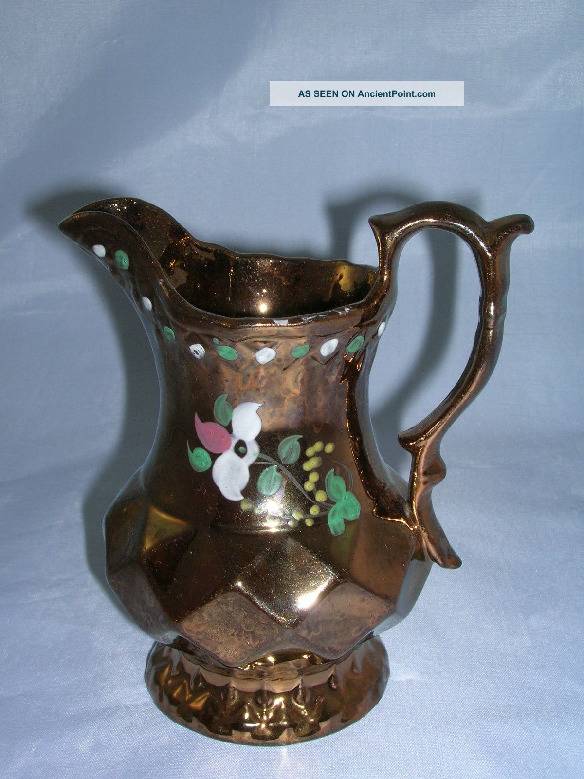 Antique Staffordshire Copper Luster (lustre) Cream Pitcher Circa 1840 Creamers & Sugar Bowls photo
