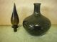 Antique Smoky Charcoal Glass Unusual Tall Pointed Flame Shaped Stopper Decanter Decanters photo 1