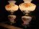 Vintage Pair Of Old Floral Lamp Lights Lamps photo 2