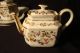 Antique Porcelain 6 Pc.  Handpainted Tea Set Tray,  Sugar,  Creamer,  Tea Pot 19 C. Teapots & Tea Sets photo 2