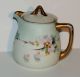 Antique Handpainted Signed Covered Creamer Or Syrup Pitcher W Saucer - Bavaria Pitchers photo 3