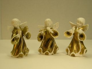 3 Lenwile Ardalt Artware Angels Japan Figurines Hand Painted Musicians Band photo