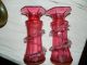 Cranberry Glass Vases 2 Matching Vases photo 2
