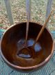 Large Turned Bowl & Salad Spoons,  13 In Wide 7 In Tall,  Very Well Made Hard Wood Bowls photo 2