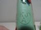 Antique Ajka Glass Liqueur Cordial Decanter Glasses Green Depression Long - Neck Decanters photo 4