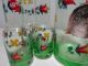 Antique Ajka Glass Liqueur Cordial Decanter Glasses Green Depression Long - Neck Decanters photo 8