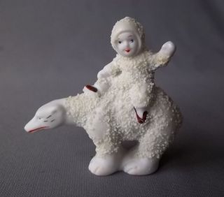 Antique Hand Painted Bisque German Snowbaby With Polar Bear Figurine photo