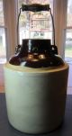 Antique Rare Large Crock With Wire / Wood / Wooden Bale Handle Crocks photo 2