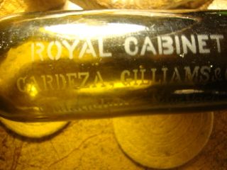 Cir 1877 - 1904 Amber Royal Cabinet Philadelphia New York Cardeza Gilliams Bottle photo