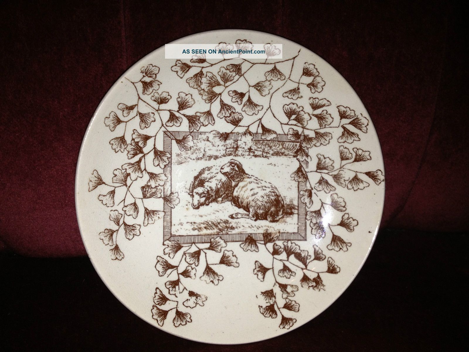 Antique Brown Transferware Bowl 8 