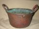 Antique Hand Made Copper Pot With Applied Handles Metalware photo 6