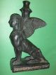 Bronze Tazza Card Receiver Urn Egyptian Theme Winged Sphinx Figural Metalware photo 3