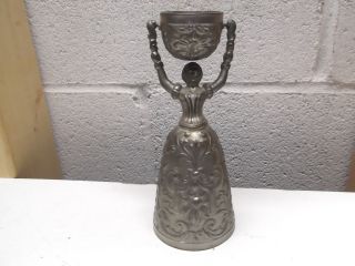 Antique Fein Zinn Pewter Bride & Groom Wedding Toasting Cup photo