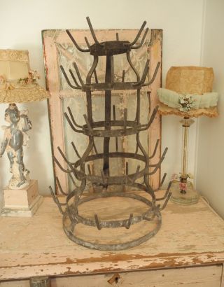 Fabulous Vintage French Metal Drying Rack Egouttoir Great Industrial Decor photo