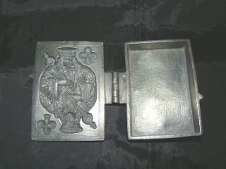 Antique Pewter King Of Clubs Chocolate Or Ice Cream Mold photo