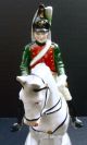 Antique Sitzendorf Germany Porcelain Fancy Horse And Rider Figurine Dragoon Figurines photo 1