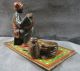 Cold Painted Solid Cast Bronze Bergman Austrian Style Street Merchant 1900`s Metalware photo 2