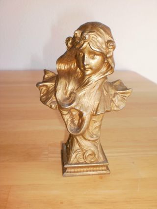 Vintage Clock Topper Female Bust photo