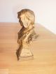 Vintage Clock Topper Female Bust Metalware photo 2