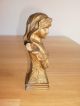 Vintage Clock Topper Female Bust Metalware photo 3