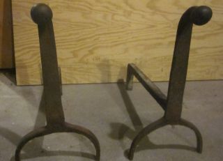 Antique Period 18th Century Andirons photo
