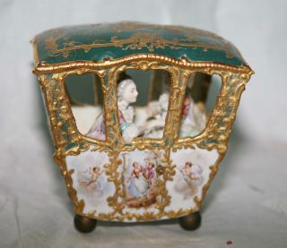 Antique Capodimonte Two Ladies In Coach Carriage Figurine photo