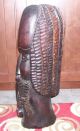 Hand Carved Wood Head - Made In Jamaica 1983 - Large Carved Figures photo 1