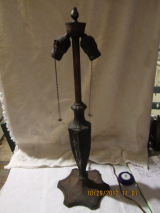 Antique Rare Salem Bros.  1 (sale M Bros W/boat) Cast Iron Table Lamp W/torch Stem photo