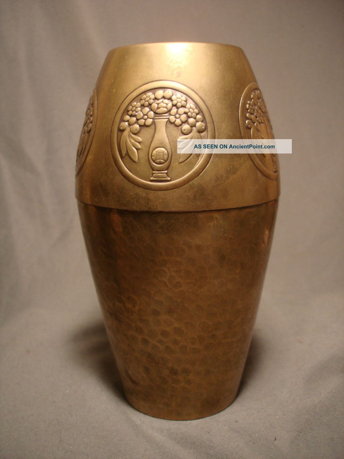 Wmf Art Deco Brass Vase Wurttemberg German Metalware photo