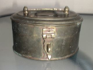 Vintage Brass Money Box - Piggy Bank photo