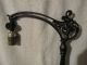 Antique Black Cast Iron Bridge Floor Lamp W/brass Rod Covers - Marked Alm Co Lamps Lamps photo 2