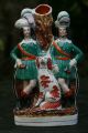 19th C.  Staffordshire Of Male Huntsman Figures With Dog & Spill Vase Figurines photo 1