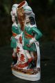 19th C.  Staffordshire Of Male Huntsman Figures With Dog & Spill Vase Figurines photo 7