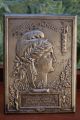 Antique French Award Plaque 1914 Tabletop Display Large Metalware photo 8