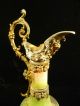 19th Century Polychrome Brass Ormolu Decorative Ewer With Cherub Face Metalware photo 11
