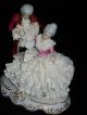 Antique German Porcelain Karl Klette Dresden Lace Victorian Couple Figurine Figurines photo 5