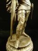 19th Century Spelter Warrior King Statue With Wonderful Patina Metalware photo 9