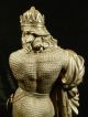 19th Century Spelter Warrior King Statue With Wonderful Patina Metalware photo 4