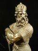 19th Century Spelter Warrior King Statue With Wonderful Patina Metalware photo 5