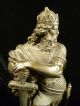 19th Century Spelter Warrior King Statue With Wonderful Patina Metalware photo 6
